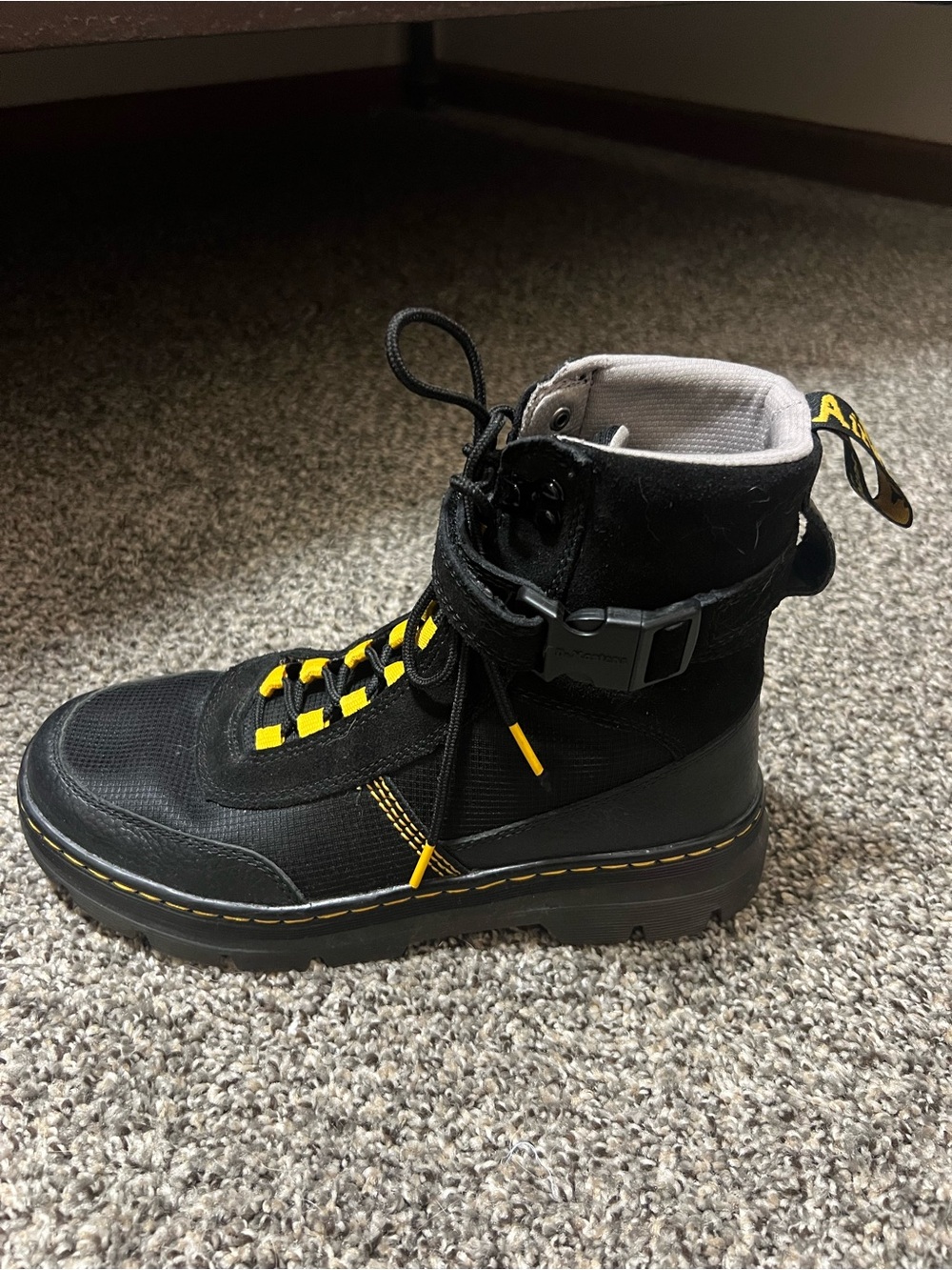 Dr. Martens Women’s Black and Yellow Lace-Up Combat Boots - Picture 10 of 15